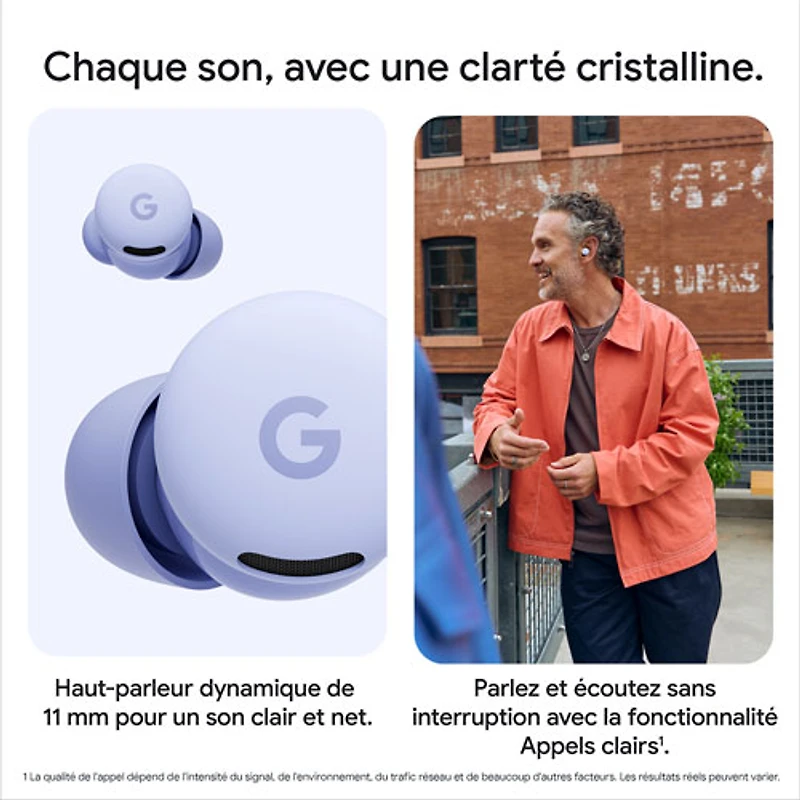 Écouteurs boutons 100 % sans fil à suppression du bruit Pixel Buds 2a de Google - Iris