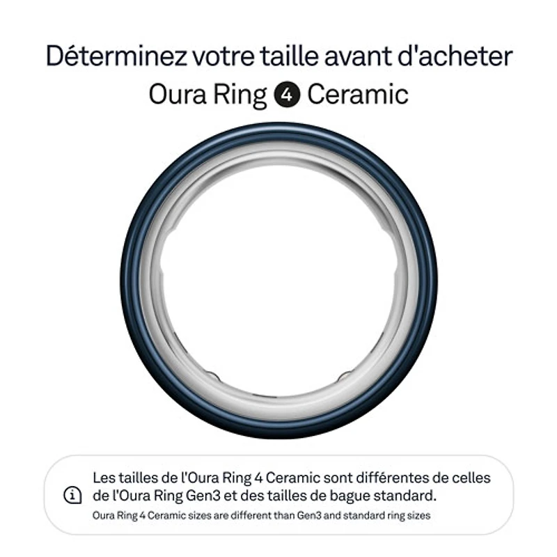 Anneau d'activité et de suivi du sommeil Oura Ring 4 en céramique - Minuit - Taille