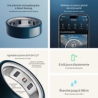 Anneau d'activité et de suivi du sommeil Oura Ring 4 en céramique - Minuit - Taille