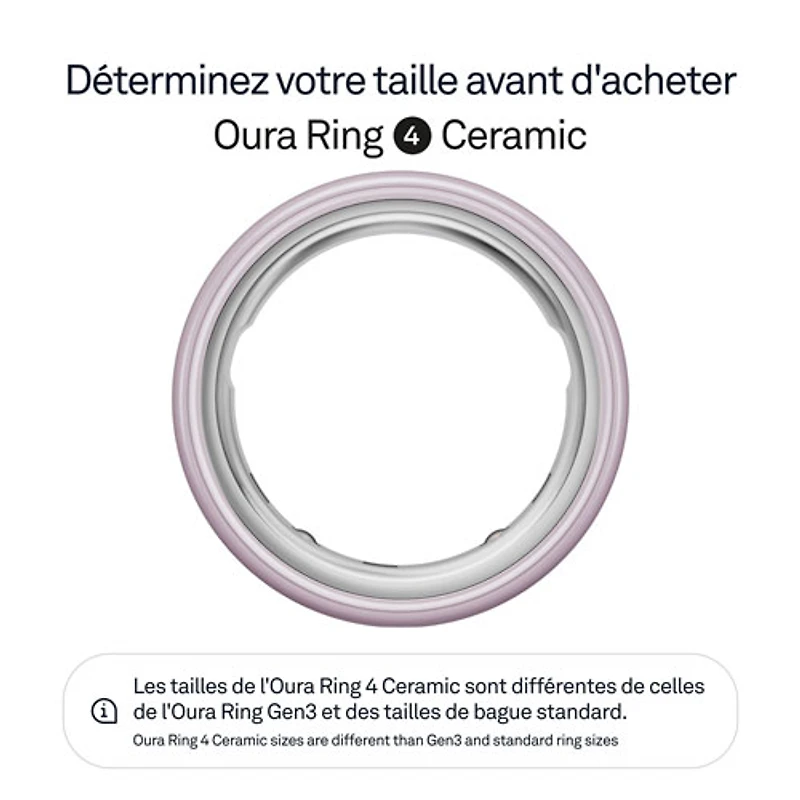 Oura Ring 4 Ceramic Sleep & Fitness Smart Ring - Petal - Size