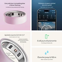 Oura Ring 4 Ceramic Sleep & Fitness Smart Ring - Petal - Size