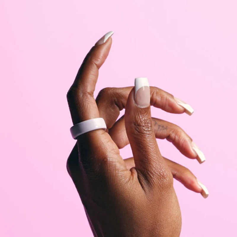 Oura Ring 4 Ceramic Sleep & Fitness Smart Ring - Petal - Size 15 - Retail Exclusive at Best Buy