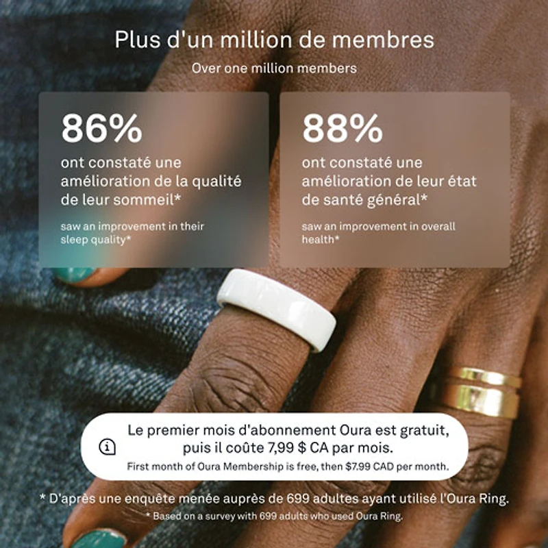 Anneau d'activité et de suivi du sommeil Oura Ring 4 en céramique - Nuage - Taille