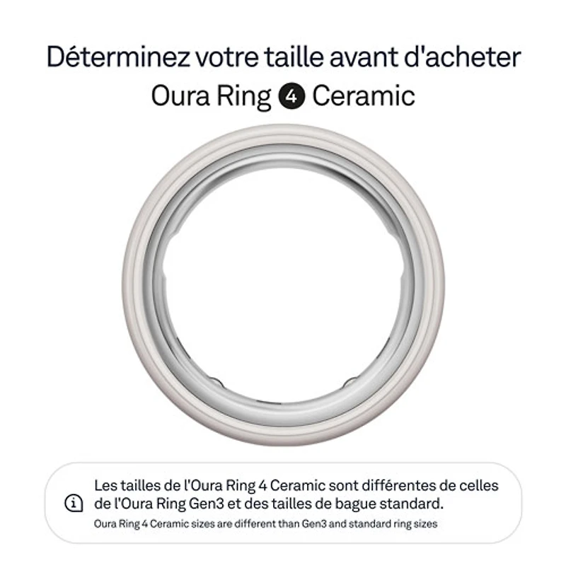 Oura Ring 4 Ceramic Sleep & Fitness Smart Ring - Cloud - Size