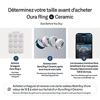 Anneau d'activité et de suivi du sommeil Oura Ring 4 en céramique - Nuage - Taille 13 - Partenariat exclusif de Best Buy