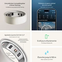 Oura Ring 4 Ceramic Sleep & Fitness Smart Ring - Cloud - Size 15 - Retail Exclusive at Best Buy