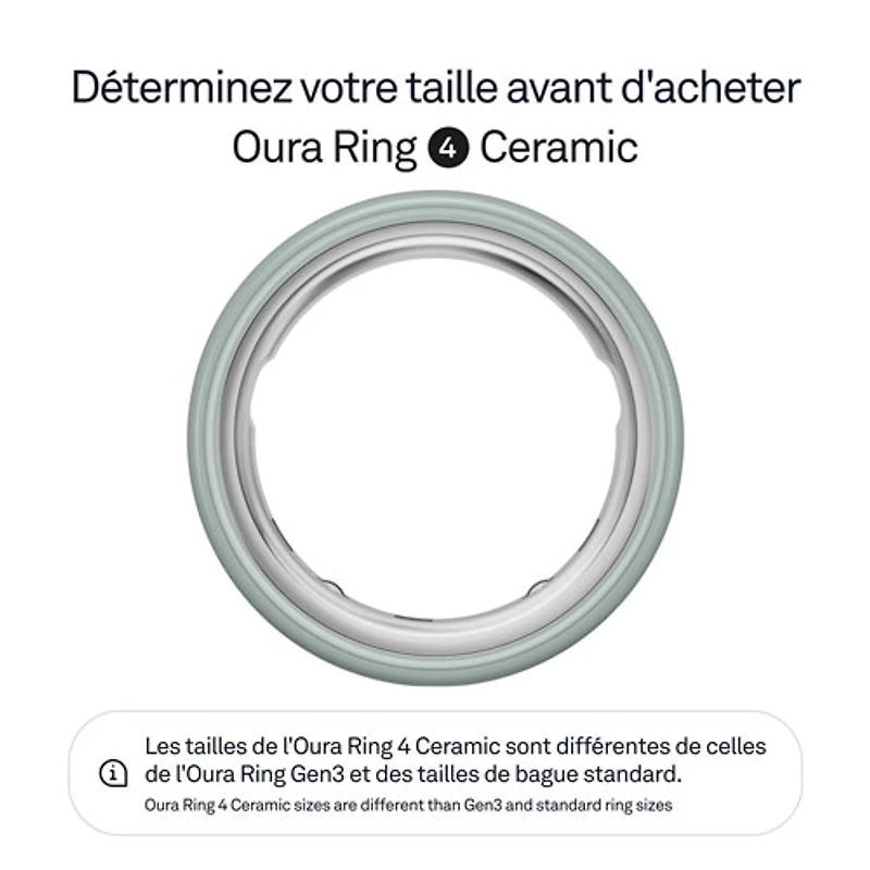 Oura Ring 4 Ceramic Smart Ring with Health, Sleep & Fitness - 45-Day Battery - Tide - Size 6