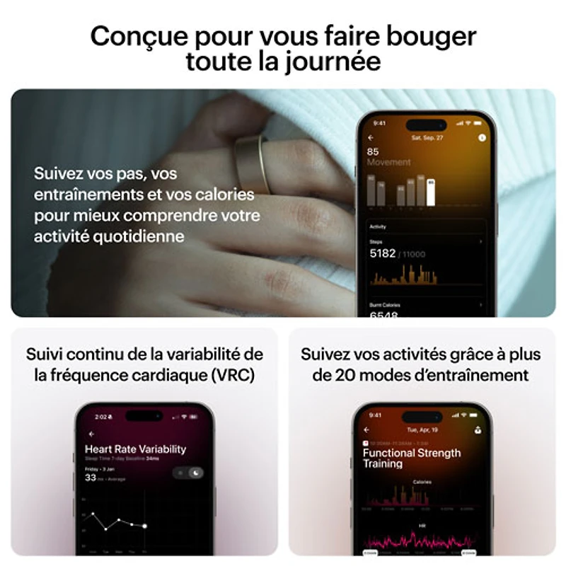 Ultrahuman Ring AIR Smart Ring with Health, Sleep & Fitness - 6 Battery - Rose Gold - Size 12