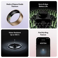 Ultrahuman Ring AIR Smart Ring with Health, Sleep & Fitness - 6 Battery - Rose Gold - Size 12