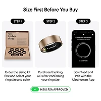 Ultrahuman Ring AIR Smart Ring with Health, Sleep & Fitness - 6 Battery - Rose Gold - Size 12