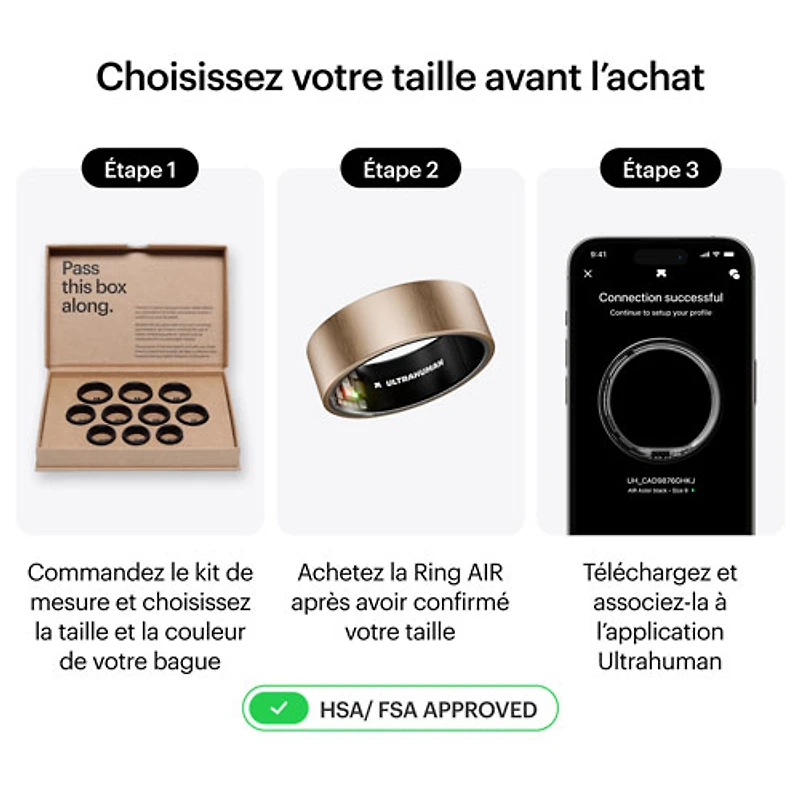 Ultrahuman Ring AIR Smart Ring with Health, Sleep & Fitness - 6 Battery - Rose Gold - Size 12