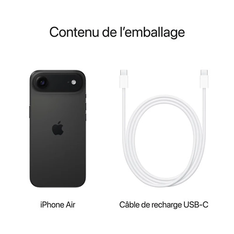 iPhone Air de 512 Go d'Apple - Noir infini- Déverrouillé