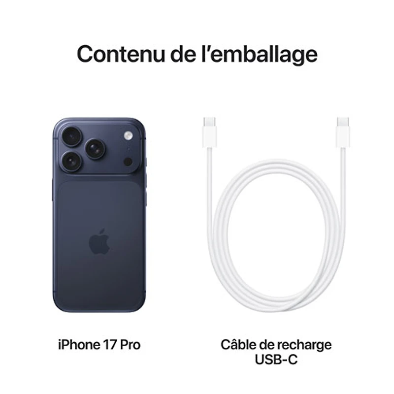 iPhone 17 Pro de 512 Go d'Apple - Bleu foncé - Déverrouillé