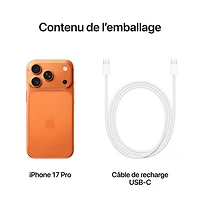 iPhone 17 Pro de 512 Go d'Apple - Orange cosmique - Déverrouillé