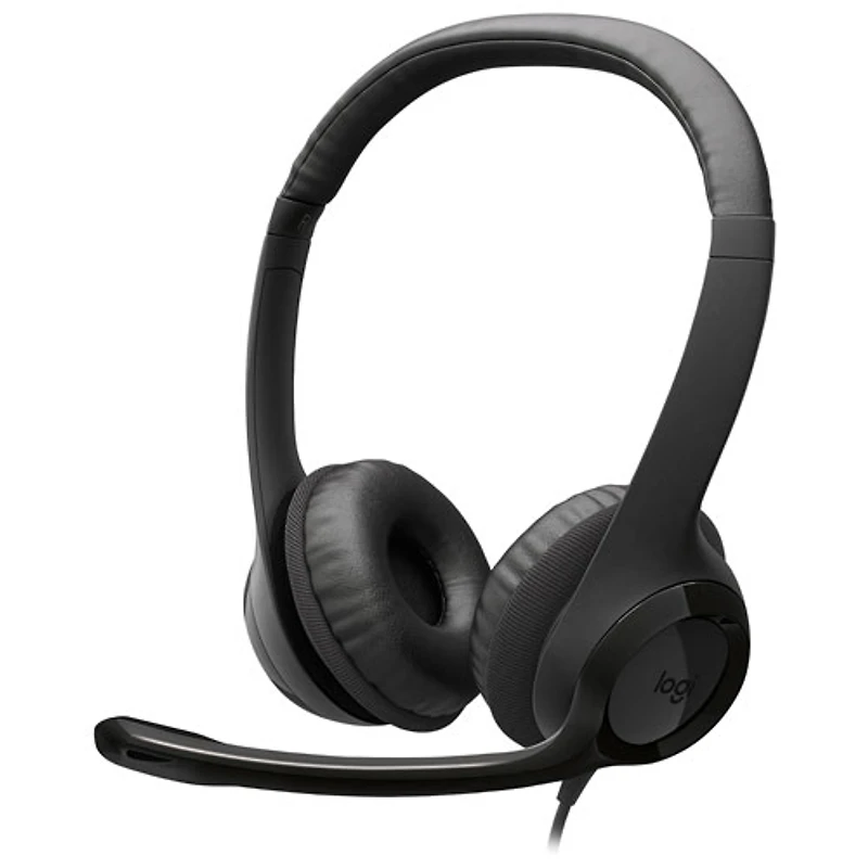 Casque d'écoute avec fil à suppression du bruit H390 de Logitech - Noir minuit