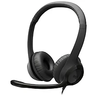 Casque d'écoute avec fil à suppression du bruit H390 de Logitech - Noir minuit