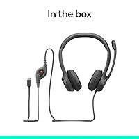 Casque d'écoute avec fil à suppression du bruit H390 de Logitech - Noir minuit