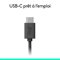 Casque d'écoute avec fil à suppression du bruit H390 de Logitech - Noir minuit