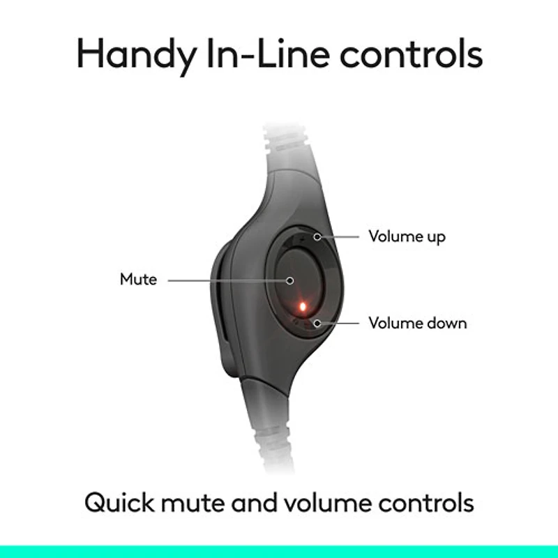 Casque d'écoute avec fil à suppression du bruit H390 de Logitech - Noir minuit