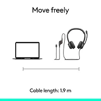 Casque d'écoute avec fil à suppression du bruit H390 de Logitech - Noir minuit