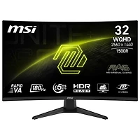 Moniteur de jeu incurvé DEL 180 Hz 0,05 ms WQHD de 32 po de MSI (MAG 321CQF E18) - Noir métallique