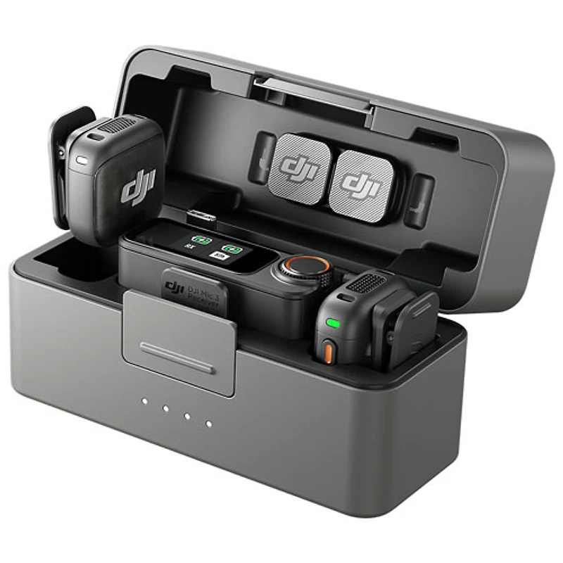 DJI Mic 3 Mini Wireless Microphone (2 TX + 1 RX + Charging Case) - Black