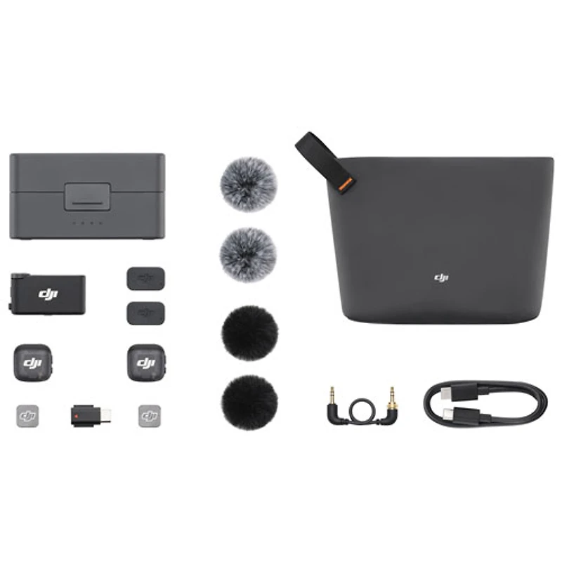 DJI Mic 3 Mini Wireless Microphone (2 TX + 1 RX + Charging Case) - Black