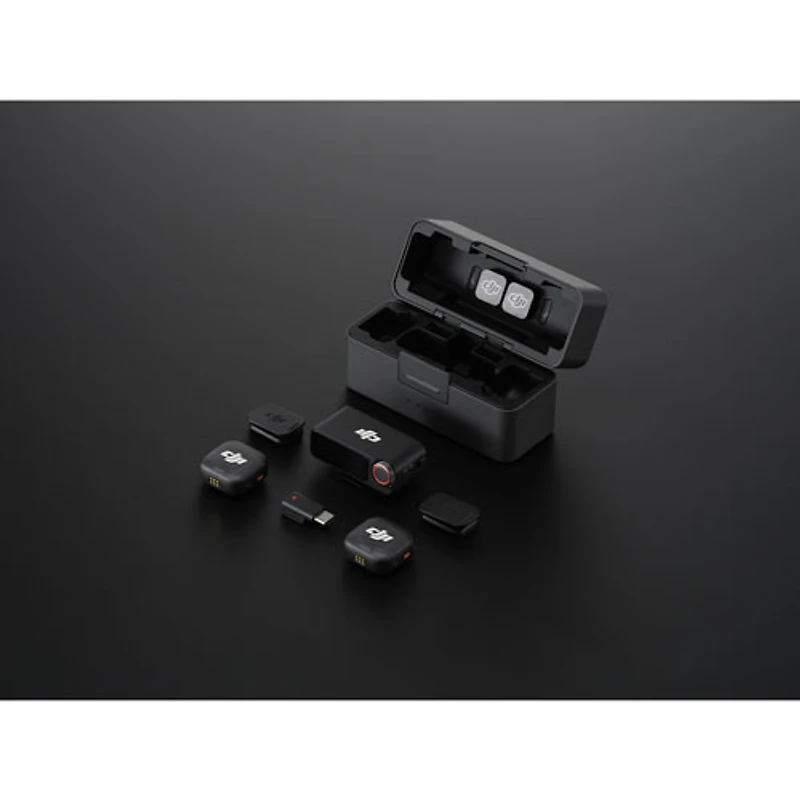 DJI Mic 3 Mini Wireless Microphone (2 TX + 1 RX + Charging Case) - Black