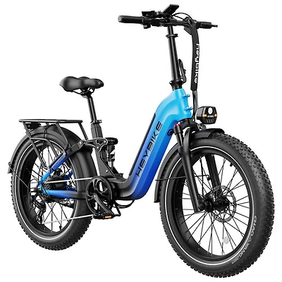 Heybike Horizon Foldable Fat-Tire Electric Cruiser Bike (750W Motor / 88.5 km Range / 45 km/h Top Speed) - Black/Blue