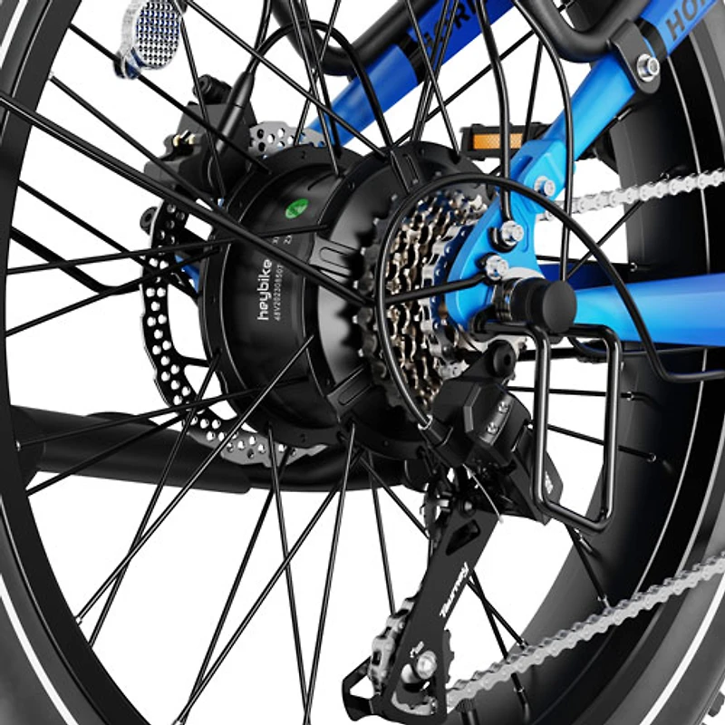 Heybike Horizon Foldable Fat-Tire Electric Cruiser Bike (750W Motor / 88.5 km Range / 45 km/h Top Speed) - Black/Blue