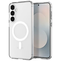 Étui rigide ajusté Crystal Flex MagFit de Spigen pour Galaxy S25 FE - Blanc transparent