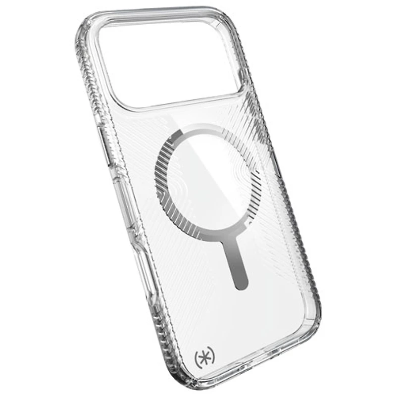 Speck Presidio Perfect-Clear Grip Fitted Hard Shell Case with MagSafe for iPhone 17 Pro Max - Clear/Silver
