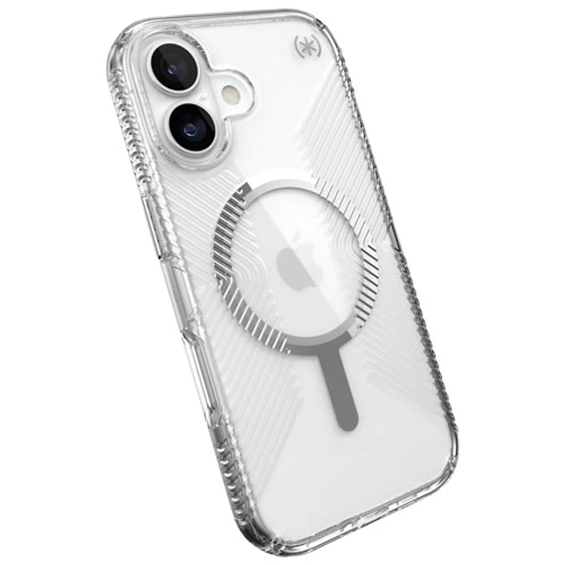 Speck Presidio Perfect-Clear Grip Fitted Hard Shell Case with MagSafe for iPhone 17 - Clear/Silver