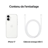 iPhone 17 de 256 Go d'Apple avec Koodo - Blanc - Certains forfaits Balance