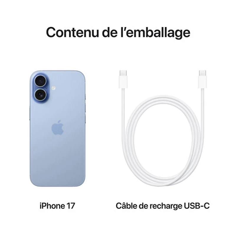 iPhone 17 de 512 Go d'Apple avec Bell - Aube - Financement mensuel