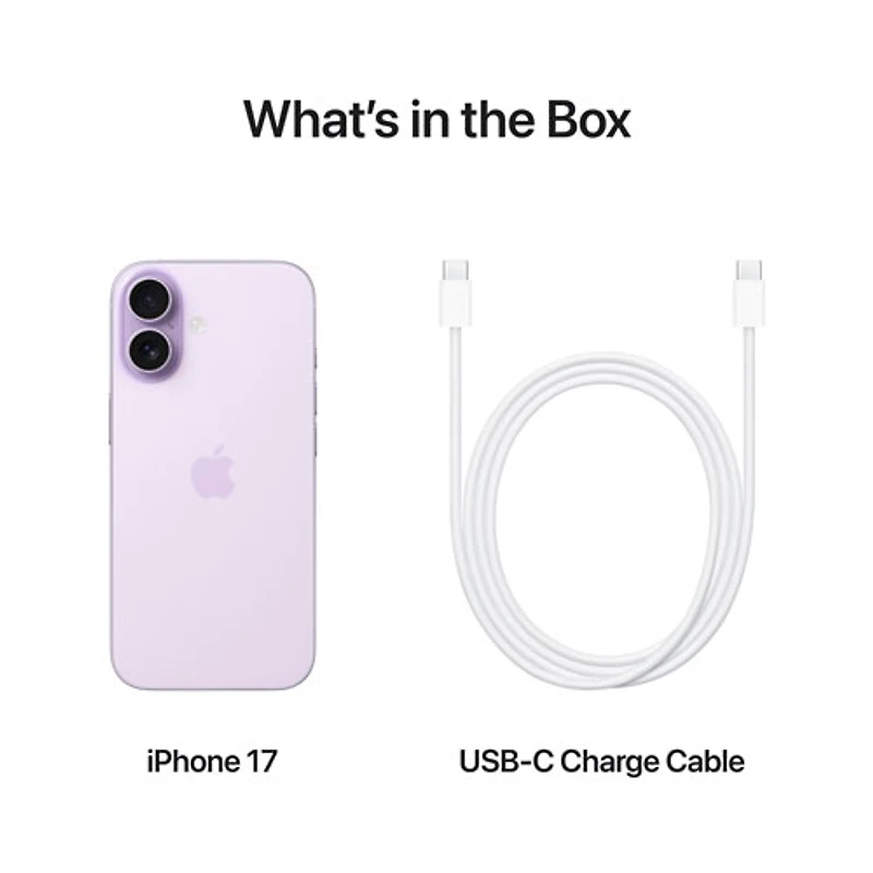 iPhone 17 de 512 Go d'Apple avec Freedom Mobile - Lavande - Paiement Balance mensuel