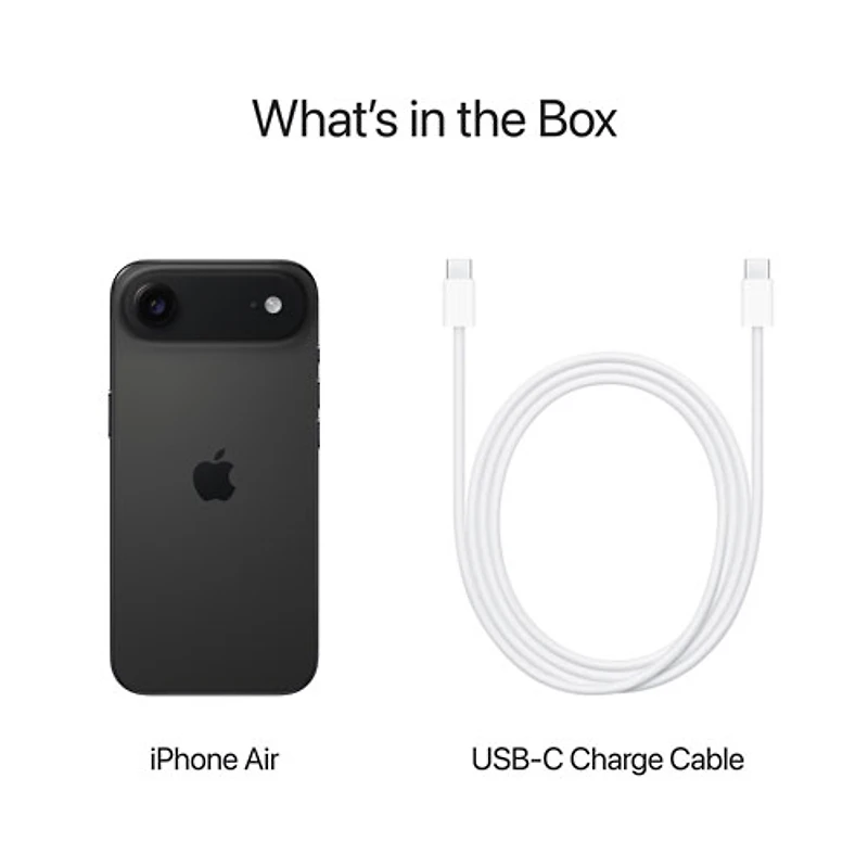 iPhone Air de 256 Go d'Apple avec Bell - Noir infini - Financement mensuel