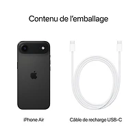 iPhone Air de 256 Go d'Apple avec Bell - Noir infini - Financement mensuel