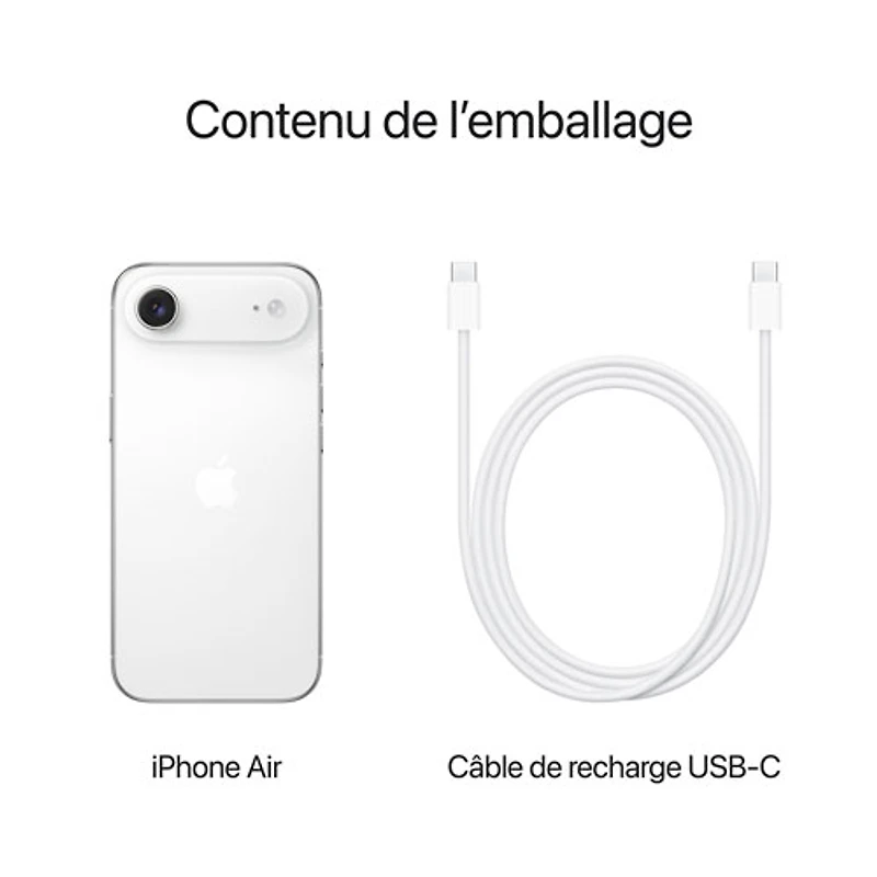 iPhone Air de Go d'Apple avec Bell - Blanc nuage