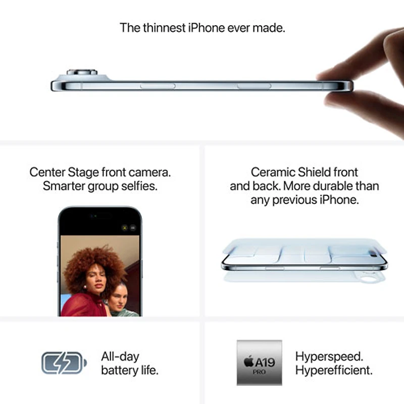 iPhone Air de Go d'Apple avec Bell - Blanc nuage