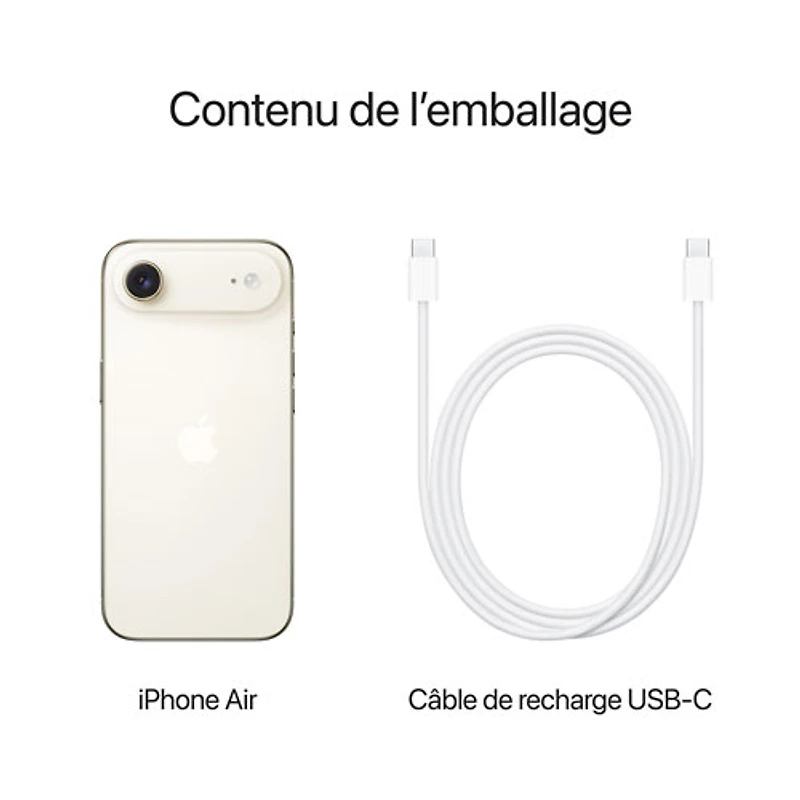 iPhone Air de 256 Go d'Apple avec Freedom Mobile - Or clair - Paiement Balance mensuel