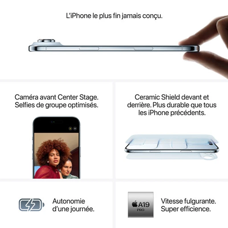 iPhone Air de 256 Go d'Apple avec Freedom Mobile - Or clair - Paiement Balance mensuel