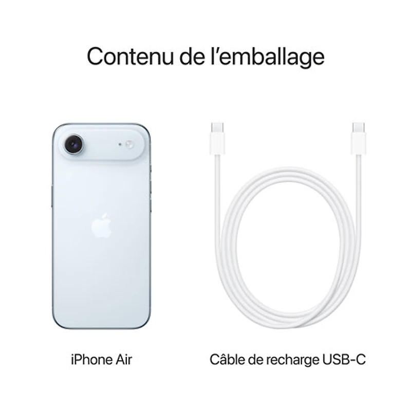 iPhone Air de 512 Go d'Apple avec Freedom Mobile - Bleu ciel - Paiement Balance mensuel
