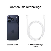 iPhone 17 Pro de 256 Go d'Apple avec Koodo - Bleu foncé - Forfaits Balance sélectionnés