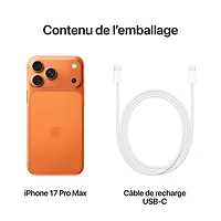 iPhone 17 Pro Max de 512 Go d'Apple avec Bell - Orange cosmique - Financement mensuel