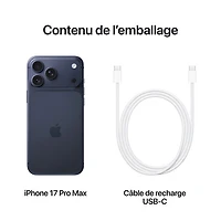 iPhone 17 Pro Max de 2 To d'Apple avec Bell - Bleu foncé - Financement mensuel