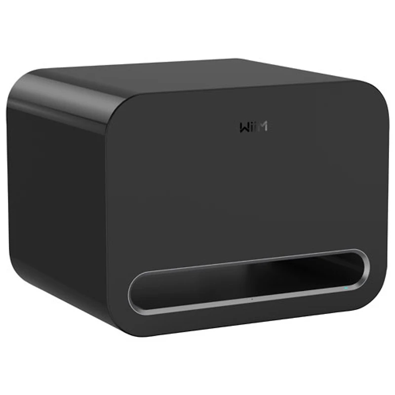 Haut-parleur d'extrêmes graves sans fil 8 po 250 W Sub Pro de WiiM - Noir très lustré