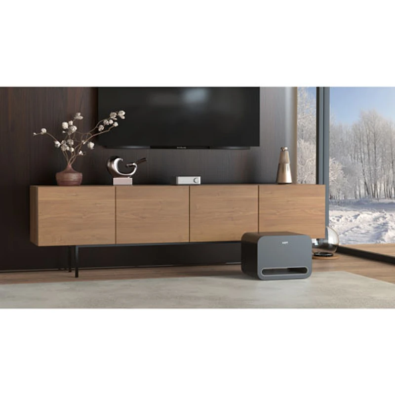 Haut-parleur d'extrêmes graves sans fil 8 po 250 W Sub Pro de WiiM - Noir très lustré