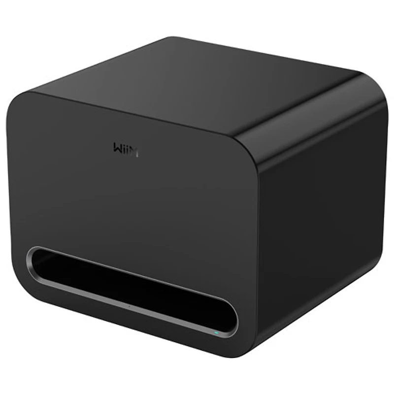 Haut-parleur d'extrêmes graves sans fil 8 po 250 W Sub Pro de WiiM - Noir très lustré