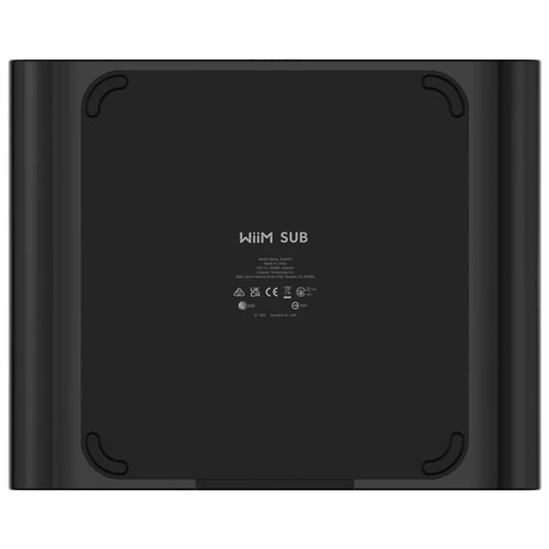 Haut-parleur d'extrêmes graves sans fil 8 po 250 W Sub Pro de WiiM - Noir très lustré